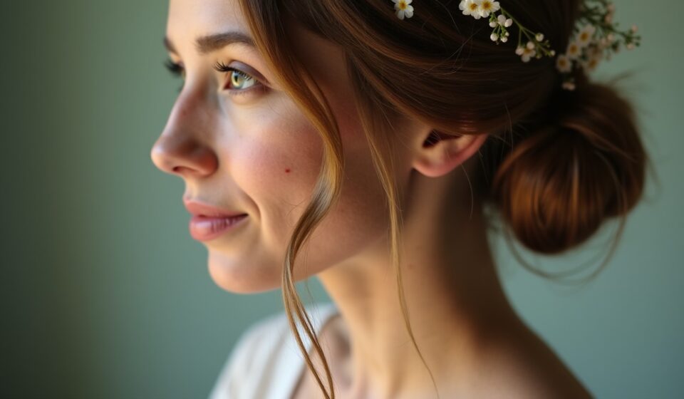 Mariage bohème : Sublimez votre jour J avec un chignon romantique et naturel